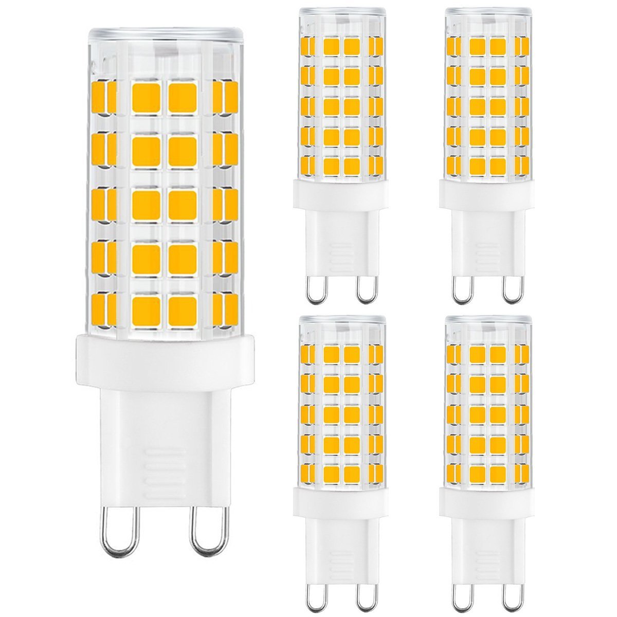 110V 120V 3000K Warm White Ampoule G9 LED Lamp Non Dimmable Corn Bulb with Ceramic Base G9 LED Light Bulb 6 Pack 5W Replacement Bulb for Halogen Crystal Chandelier Bulbs 40W Equivalent