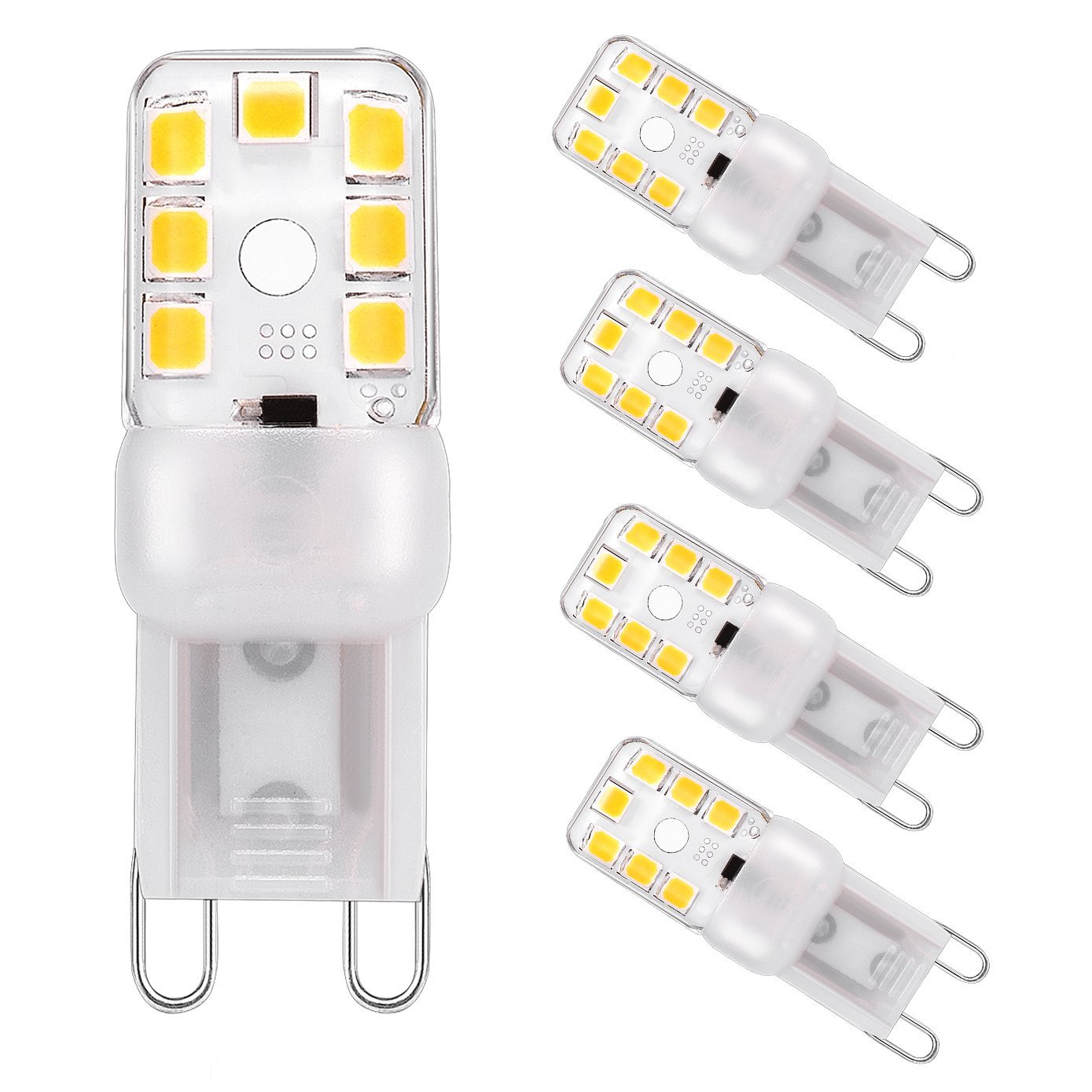 Bulb Dimmable 3W - 30W Halogen Equivalent ,Warm White G9 Chandeliers Bathroom Ceiling Lights Energy Saving Bulbs AC120V （pack 5） - I-SHUNFA
