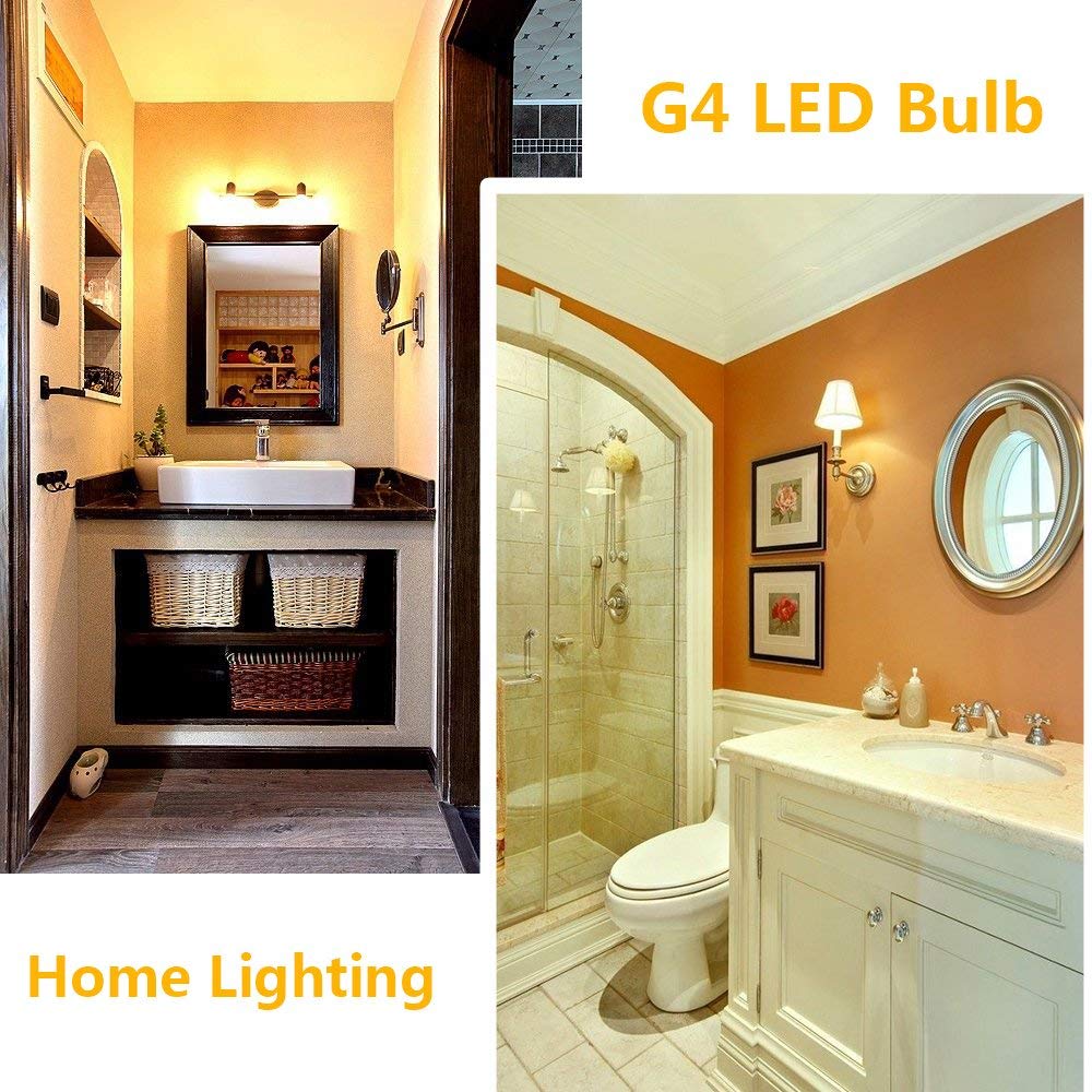 LED Light Bulb G4 Bulb Bi Pin Base Lamps and Fixtures 2Watts Wram White 3000k AC DC 12Volt 360 beam angle for Landscape 10pack I SHUNFA